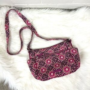 Vera Bradley Pink Patterned Quilted Long Strap Zip Bag